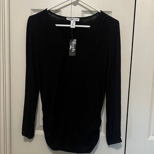 White House Black Market Elegant Black Long Sleeve Top